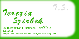 terezia szirbek business card